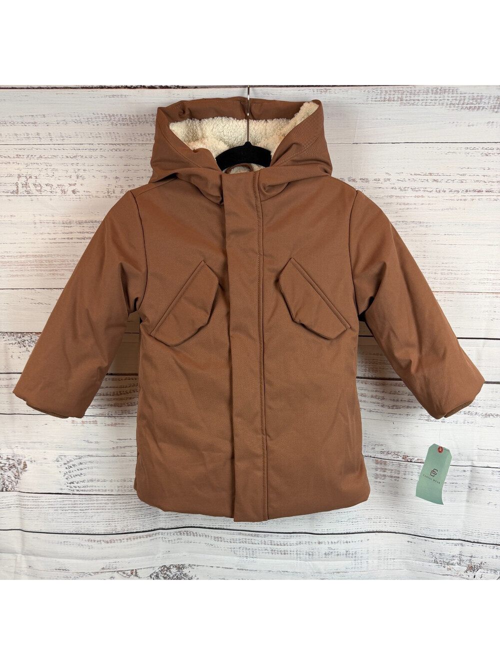 CLASS CLUB brown tobacco boys hooded insulated winter coat size 4 NWT